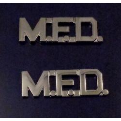 M.F.D. 1/2" Polished Silver Nickel Collar Pins with periods