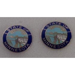 Minnesota State Seal 15/16" Silver COLLAR PINS