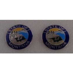 Montana State Seal 15/16" Silver COLLAR PINS