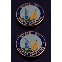 North Carolina 11/16" State Seal Collar Pins GOLD