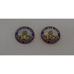 North Dakota 15/16" GOLD state seal collar pins
