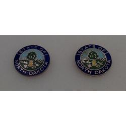 North Dakota 15/16" SILVER state seal collar pins