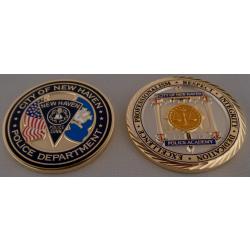 New Haven Police Academy CT Connecticut CHALLENGE COIN 1954 scales of justice