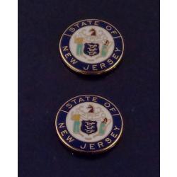 New Jersey 3/4" COLLAR LAPEL PINS Gold state seal