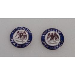 New Mexico COLLAR PINS Silver state seal