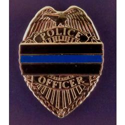 Thin Blue Line Police Badge Lapel Pin
