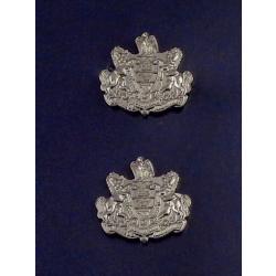 Pennsylvania Coat of Arms Collar Pins Polished Silver SMALL