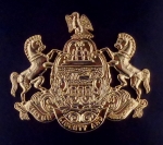 Pennsylvania Coat of Arms State Crest Hat Device 2" Gold PA