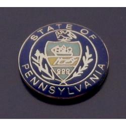 State of Pennsylvania 3/4" Silver COLLAR LAPEL PIN