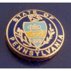 Pennsylvania State Seal Gold Tie Tack 1/2"