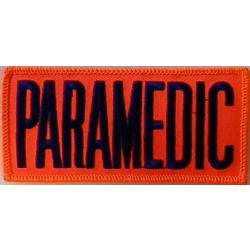 PARAMEDIC 4 1/8" X 1 7/8" Dark Blue on Orange Front Panel Patch