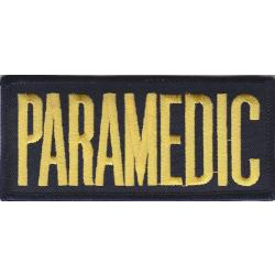 PARAMEDIC 4 1/8" X 1 7/8" Medium Gold on Navy Blue Front Panel Patch
