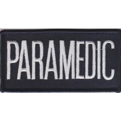 PARAMEDIC 4 1/8" X 1 7/8" White on Midnight Navy Front Panel Patch