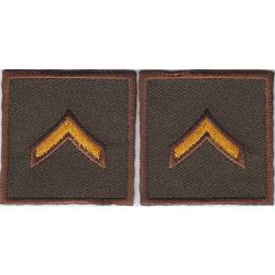 PFC DARK GOLD on BROWN collar patches