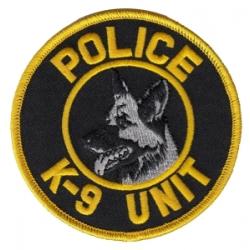 Police K-9 Unit Medium Gold on Black 3.5" Round Patch