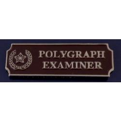 POLYGRAPH EXAMINER Silver on Brown Award Commendation uniform bar