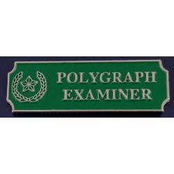 POLYGRAPH EXAMINER Silver on Green Award Commendation uniform bar