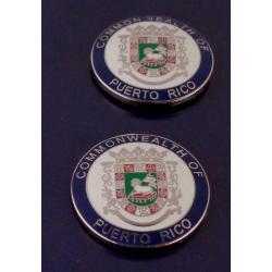 Puerto Rico COLLAR LAPEL PINS Silver commonwealth seal 15/16"