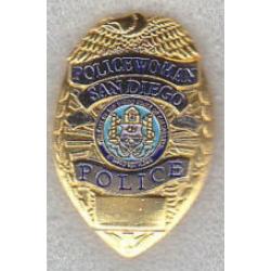 San Diego CA California Policewoman Mini Badge Lapel Pin