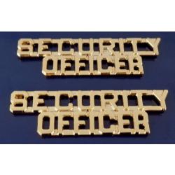 Security Officer 1/4" Polished Gold Collar Pins