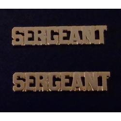SERGEANT 3/8" Polished Gold Letters Collar Pins