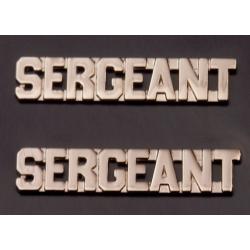 SERGEANT 3/8" Polished Silver Nickel Finish Letters Collar Pins