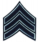 SGT Chevrons, Navy/White FELT, 3-1/2" (Chicago PD)