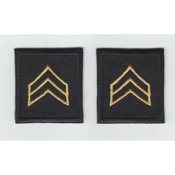 SGT Sergeant MEDIUM GOLD on BLACK 1 3/8" X 1.5" collar patches