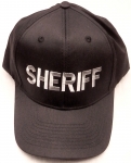 SHERIFF Silver/Grey lettering on Dark Navy Blue baseball hat/cap