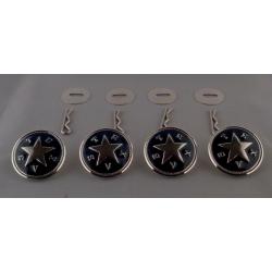 Texas State Seal Uniform Buttons Silver Nickel with BLUE EPOXY ENAMEL Large