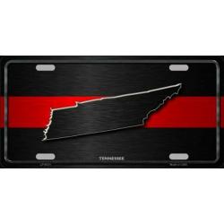 TENNESSEE Thin Red Line Auto License Plate 6 X 12