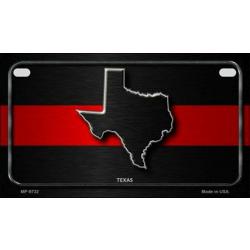 TEXAS Thin Red Line MOTORCYCLE License Plate 4 X 7