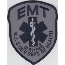 New Jersey EMT Navy Blue on Grey Shoulder Patch