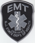 New Jersey EMT subdued patch Grey on Black version