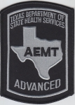 Texas AEMT Advanced Emergency Medical Technician patch TX subdued