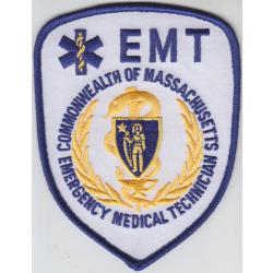 Massachusetts EMT Emergency Medical Technician patch Blue version