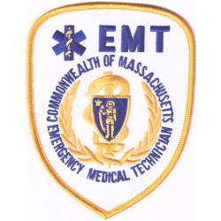Massachusetts EMT Emergency Medical Technician patch Gold version
