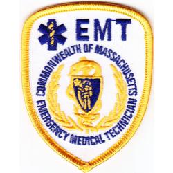 Massachusetts EMT mini hat patch Gold Version