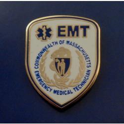 Massachusetts EMT Lapel Pin Blue and Gold