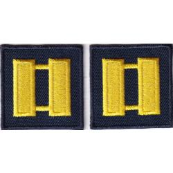 CAPT Captain MEDIUM GOLD on MIDNIGHT NAVY rank insignia collar lapel patches 1.5" LARGE