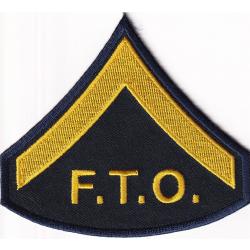 FTO Chevron patches Medium Gold  on Midnight Navy 1 pair