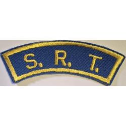 S.R.T. rocker patch Medium Gold on French Blue