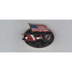 U.S. COAST GUARD HELICOPTER Logo US FLAG Lapel Pin