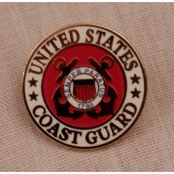 United States Coast Guard Logo Red & White Lapel Pin 7/8"