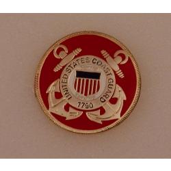 United States Coast Guard Logo Red Lapel Pin LARGE 1" inch