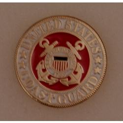 United States Coast Guard Logo Red & White Lapel Pin LARGE 1" inch
