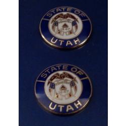Utah 15/16" GOLD state seal collar pins