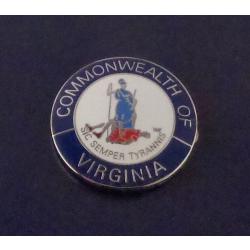 Virginia Commonwealth SILVER collar lapel 15/16" single pin