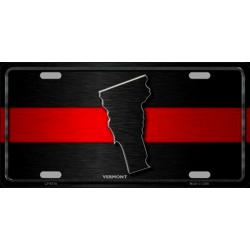 VERMONT Thin Red Line Auto License Plate 6 X 12