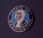 Washington COLLAR/LAPEL single PIN Silver WA seal 15/16"